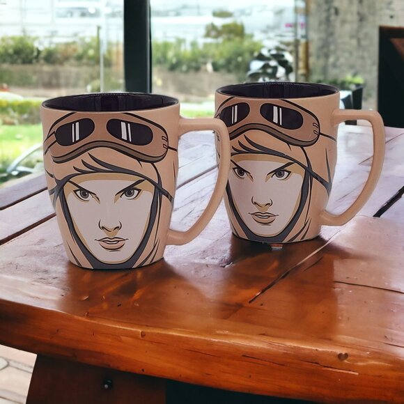 Disney Store Force Awakens Mug Star Wars Rey Skywalker Jedi Master Set of 2 - Picture 10 of 10